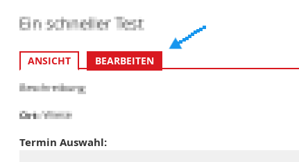 Bearbeiten-Reiter in Termino