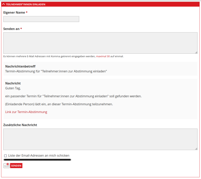 Screenshot zu Teilnehmer:innen zu einer Termin-Abstimmung einladen